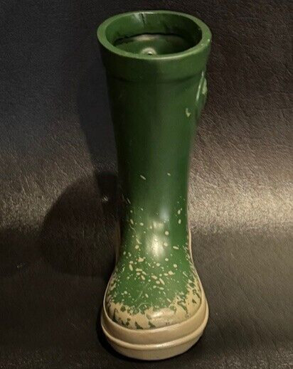 Green Rain Boot Planter Vase