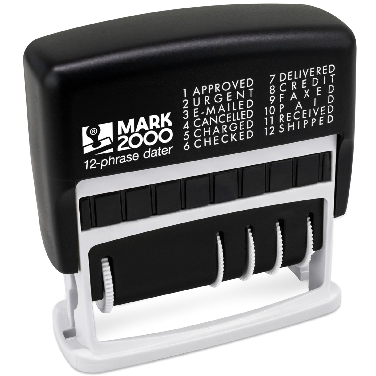 12Phrase Dater Date And Phrase SelfInking Stamp Black Ink Office Tool