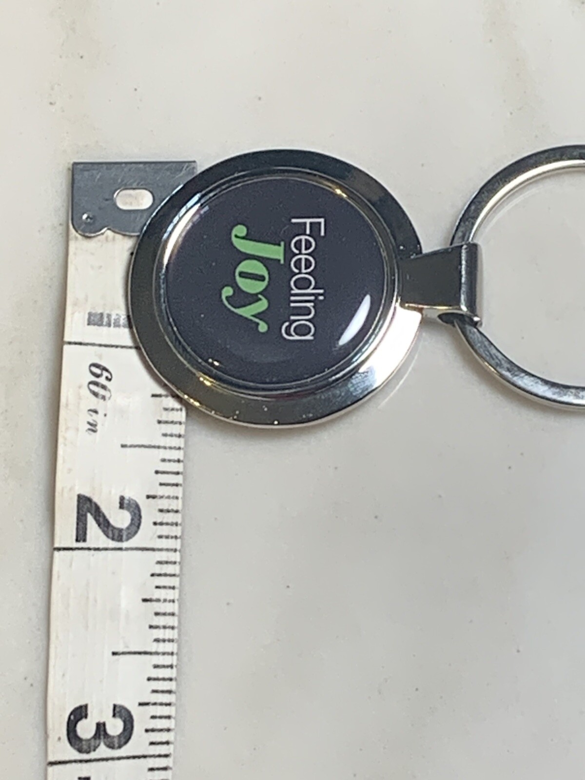 Feeding Joy Silver Toned Keyring Keychain