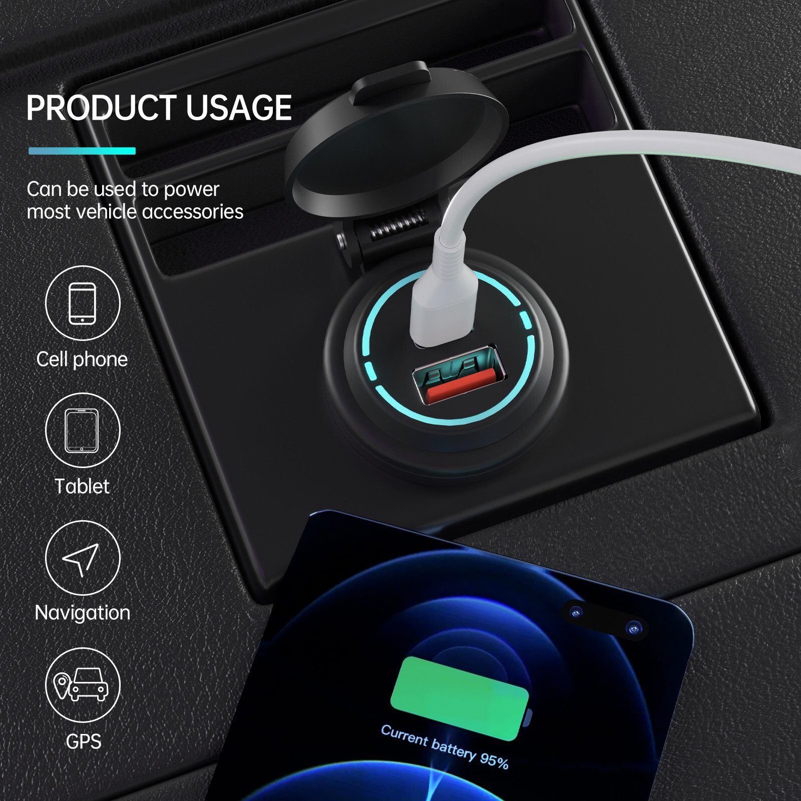 PD USB Fast Motorcycle Charger Adapter for Apple iPhone Samsung Android Phone