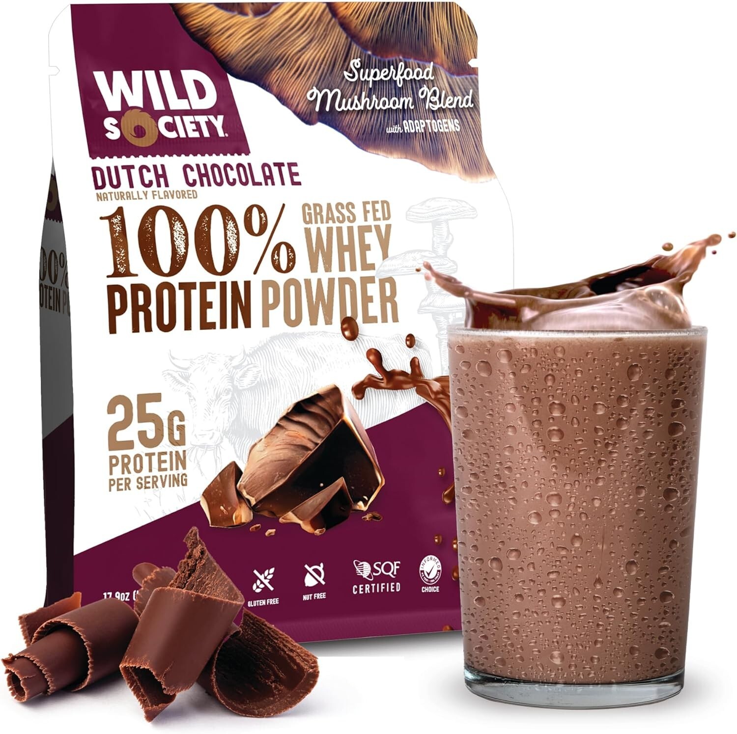 Wild Society Clear Whey Protein + Electrolytes 17.9oz Dutch Chocolate QTY 2