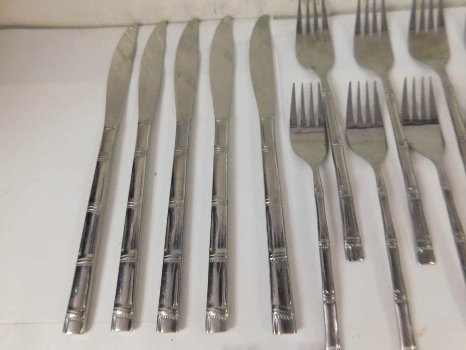 Hanford Forge Tiki Bamboo Pattern Stainless Steel Flatware