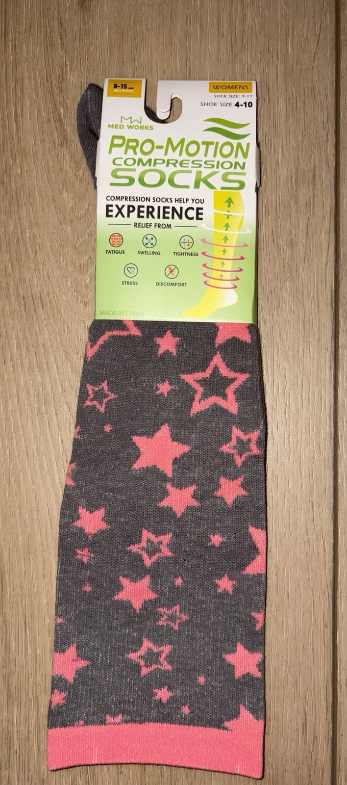 Pro Motion Compression Socks for Women Shoe Size 4-10 / 8-15 MhHg (mild Support