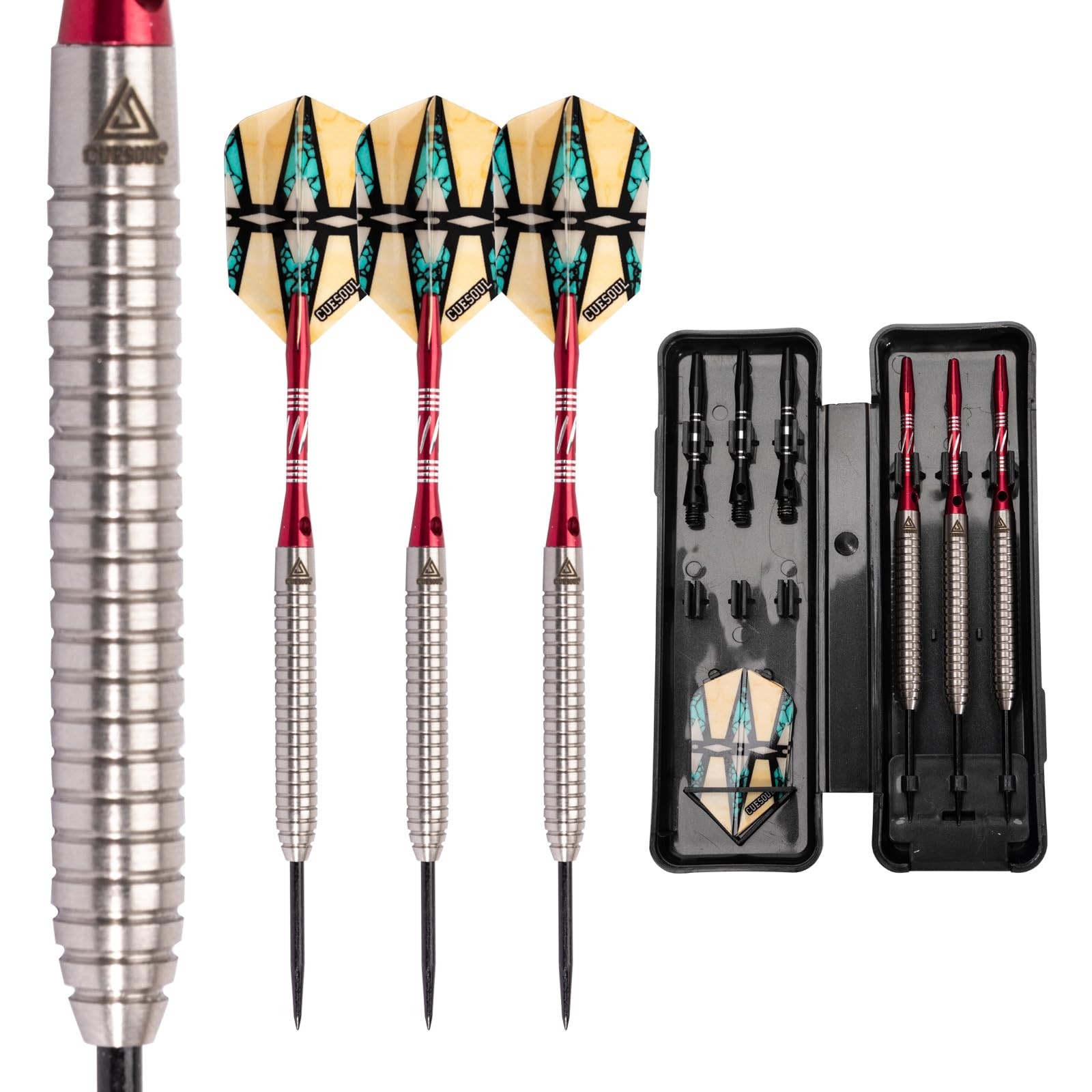 Cuesoul 22 Grams Tungsten Steel Tip Darts Set 90 Tungsten