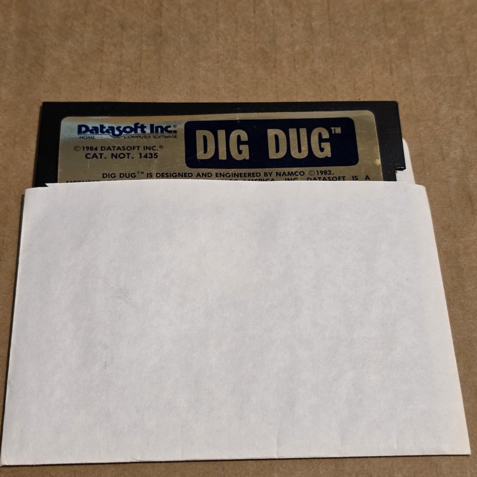 Dig Dug IBM PC 5.25” Floppy Disk Datasoft 1984 w/ Sleeve Vintage Game
