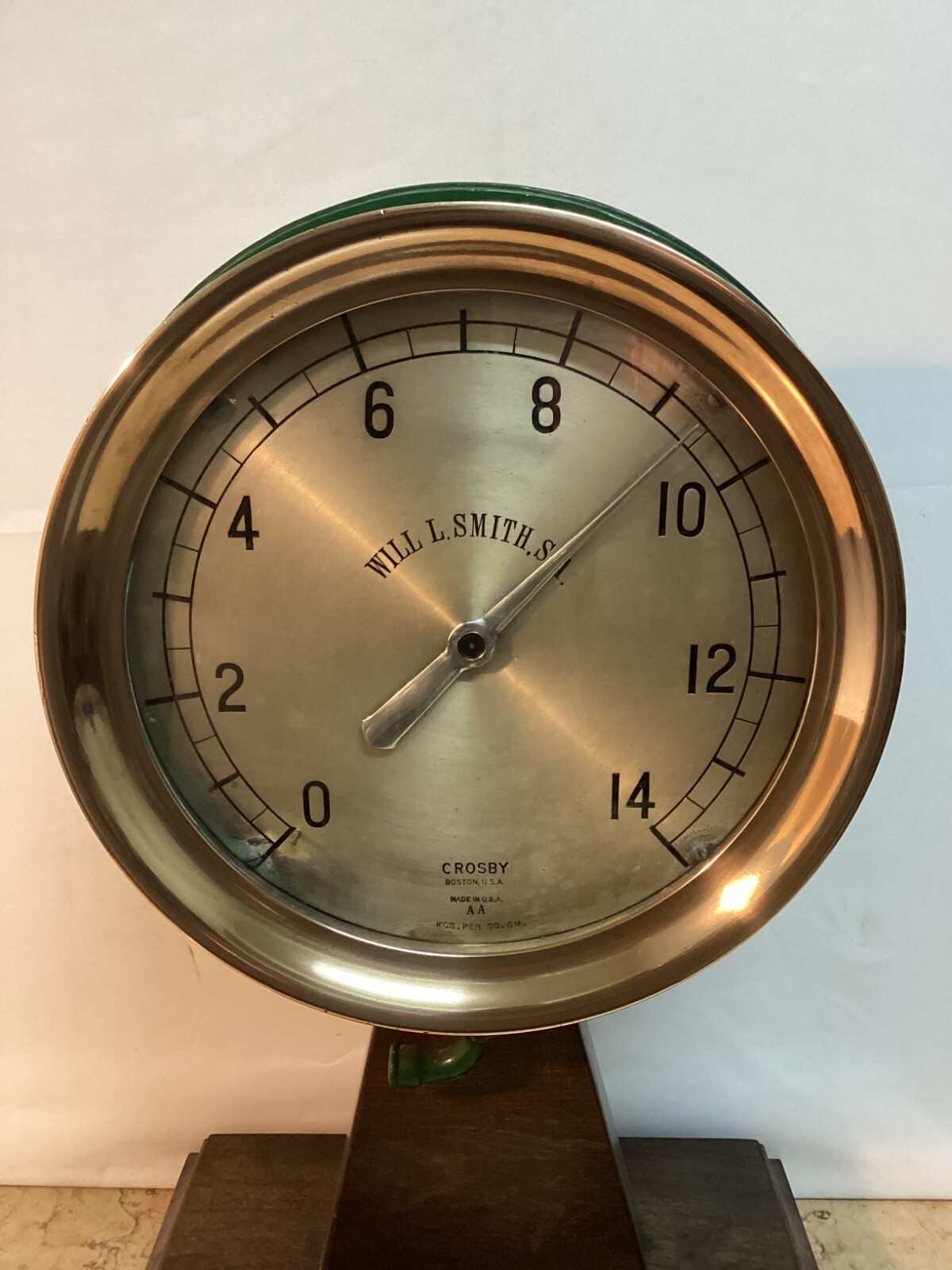 11" DIAL ANTIQUE CROSBY BOSTON USA STEAM GAUGE EARLY 19TH CENTURY