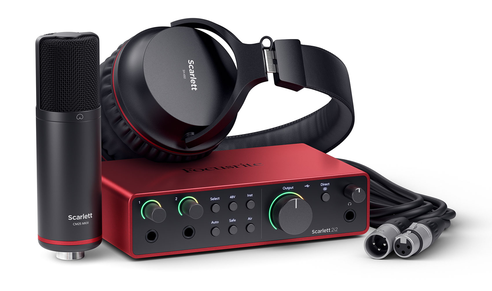Recording Bundle w/ Scarlett 2i2 Studio 4th Gen Interface+Mics+Headphones+Stands