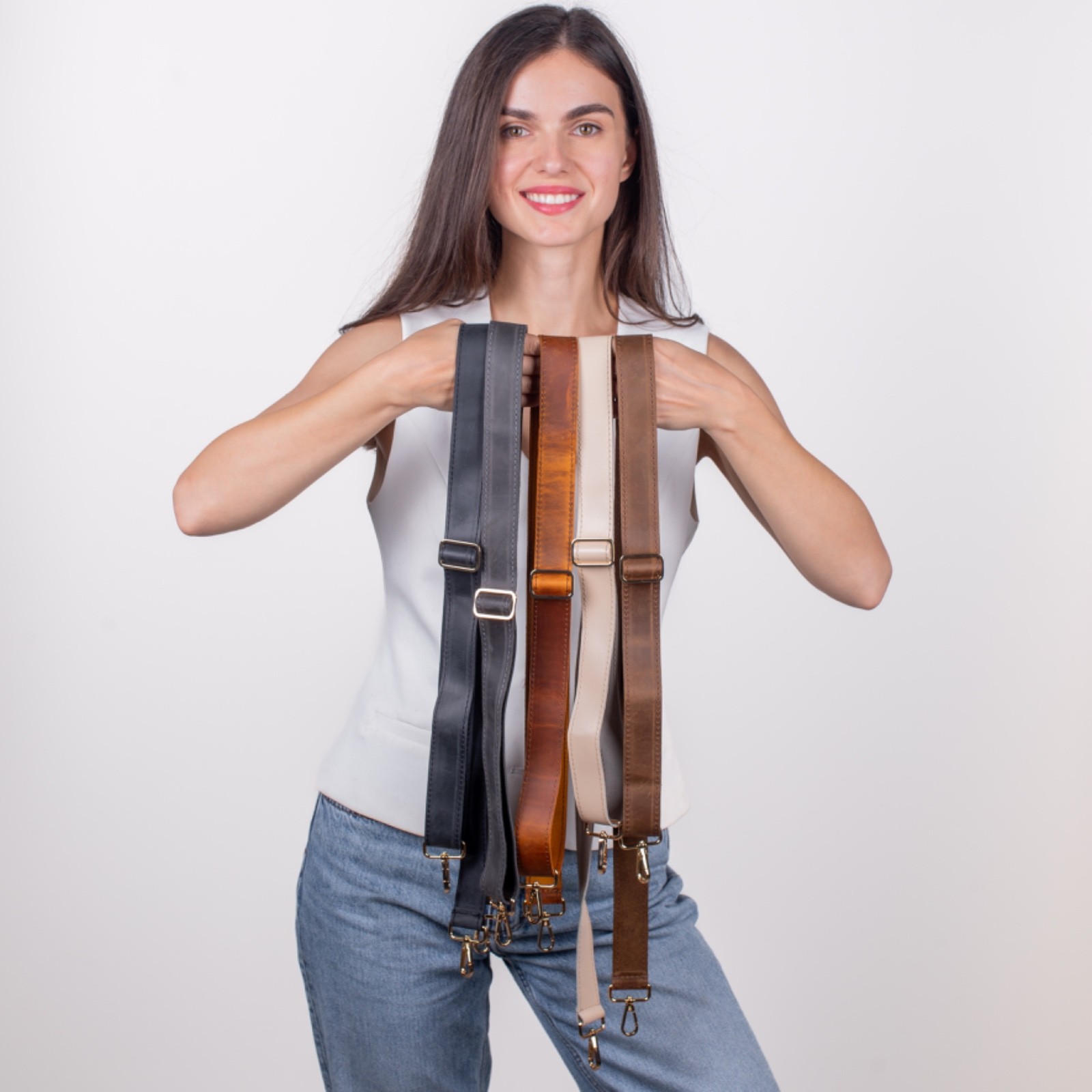 Leather Bag Strap Adjustable Crossbody Purse Replacement Strap Handmade