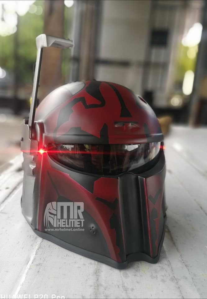 Free shipping Top Helmet predator Mandolarian Red motorcycle Dot and ECE