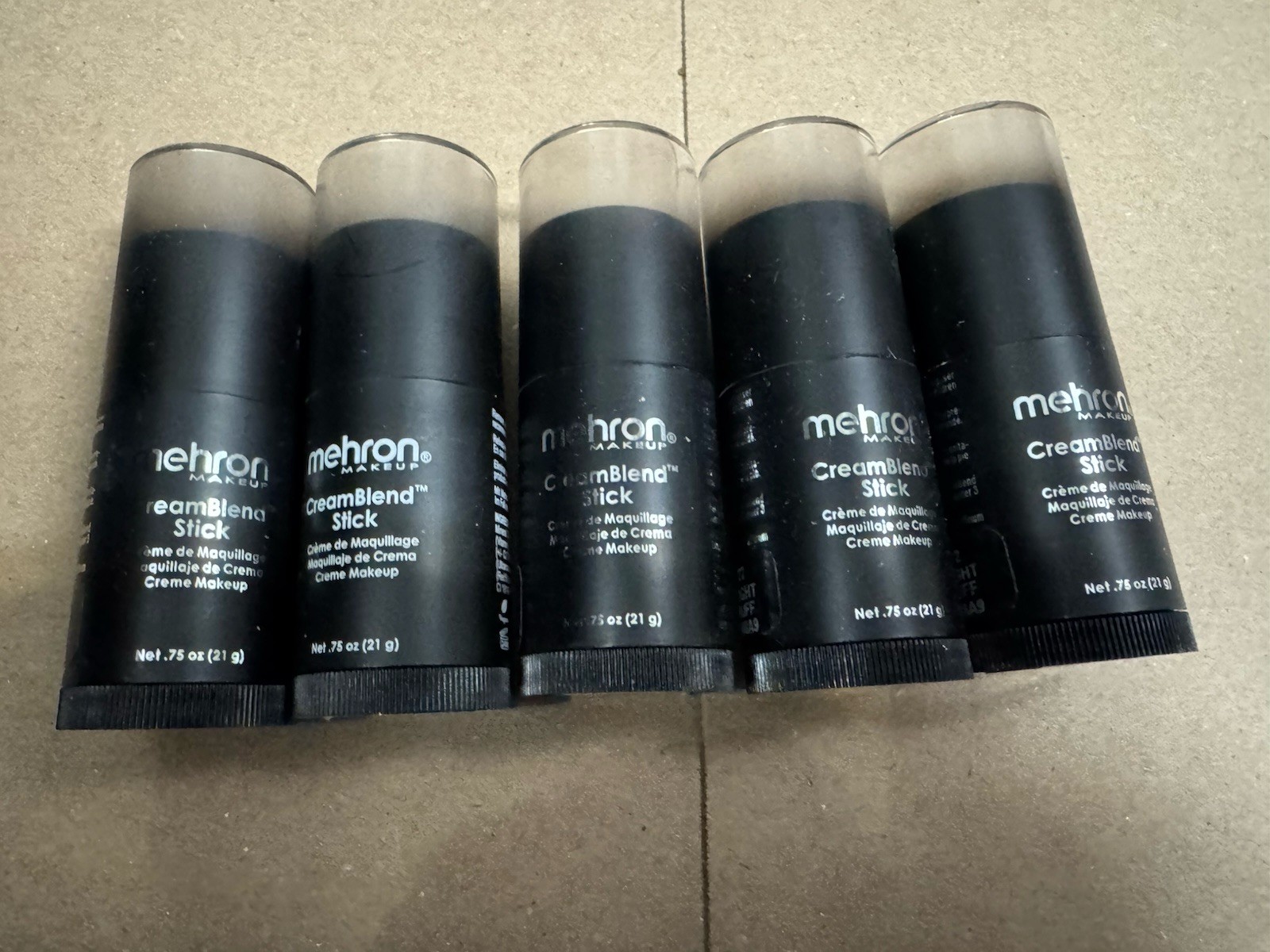 5 Lot Mehron CreamBlend Stick 0.75 oz 22 Light Buff Professional Creme Makeup