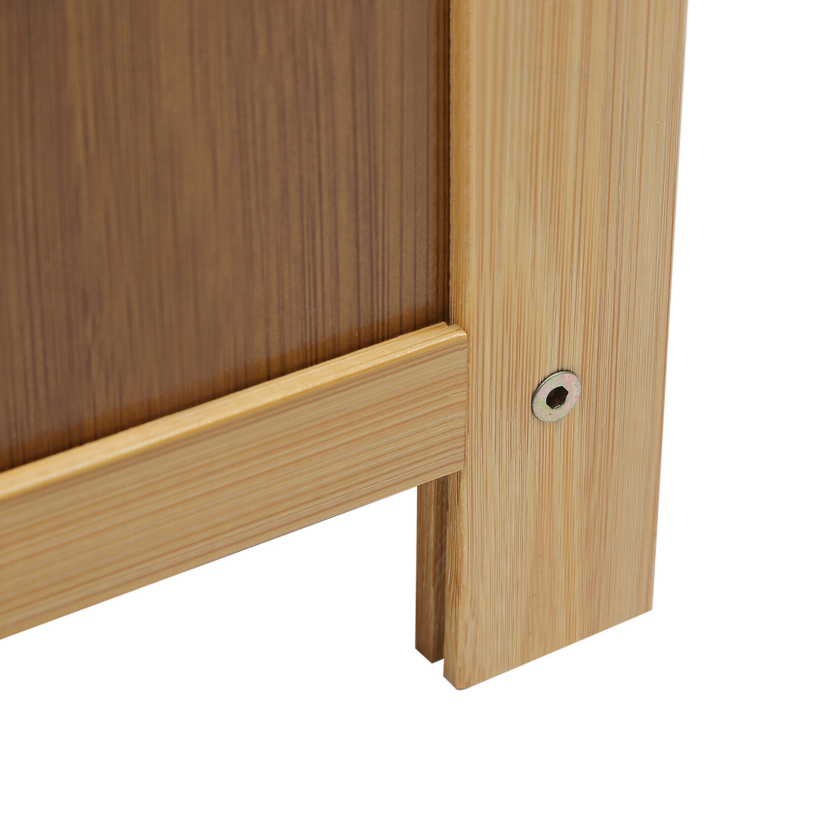 Nightstand Bamboo End Table Bedside Table w/Drawer & Shelf Bohemian Storage Rack