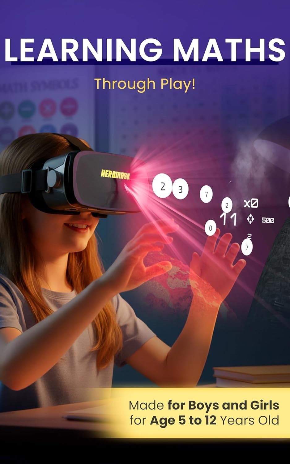 Heromask Mathematics VR Headset Virtual Math Games Age 5+