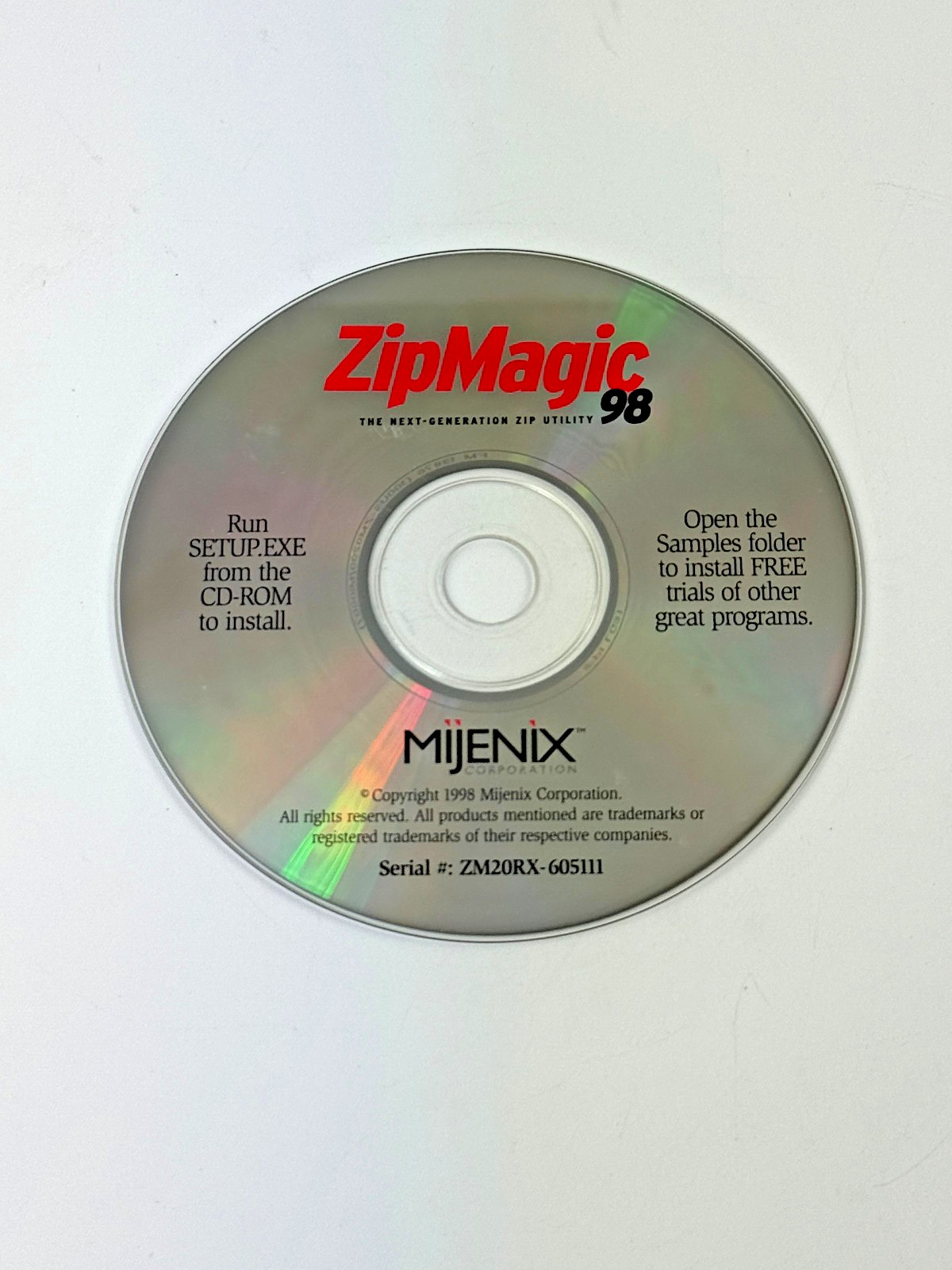 ZipMagic 98 PC CD file compression program, compress disk space, save memory!