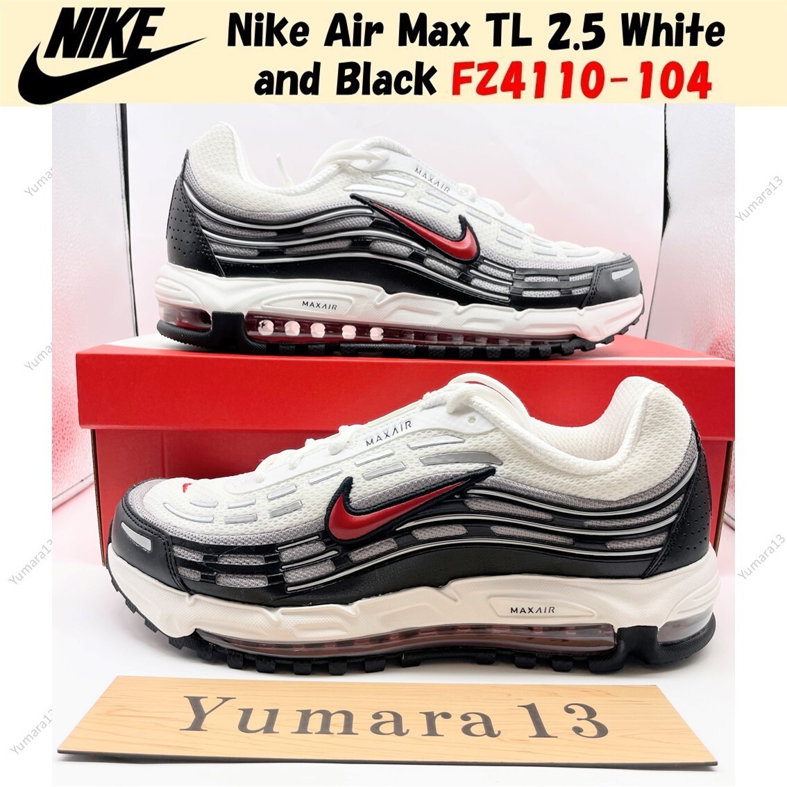 Nike Air Max TL 2.5 White and Black FZ4110-104 Men's Size