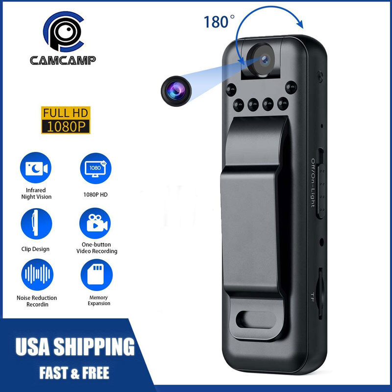 64GB Mini Portable 1080P HD IR Pocket Camera Body Micro Clip Video Recorder DVR