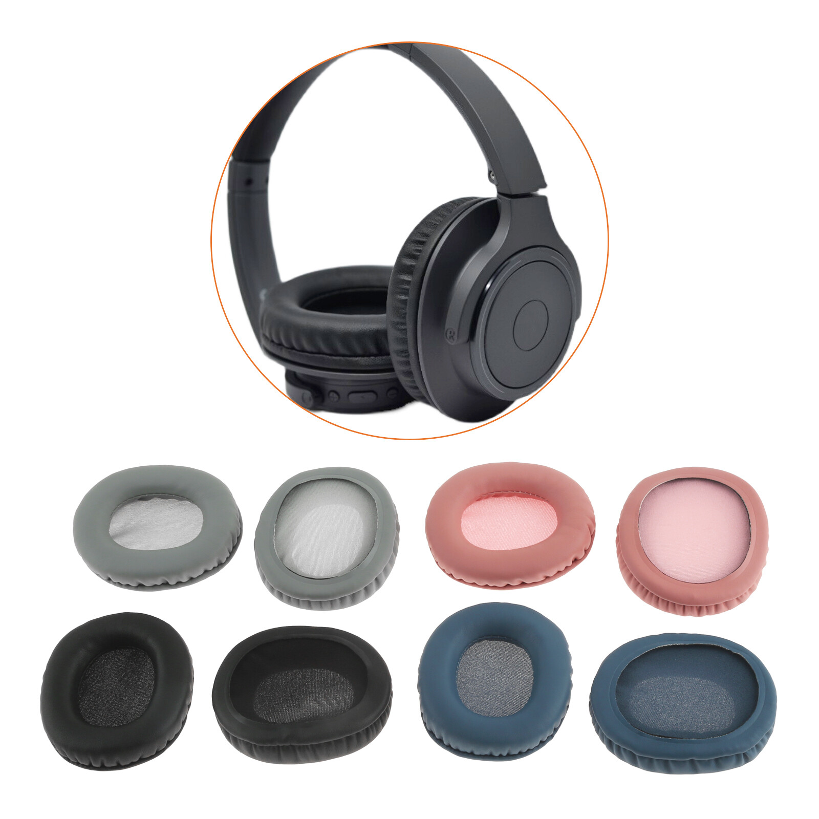 1 Pair Headphone Soft Ear Pads Replacement for Audio-Technica ATH-SR30BT Headset