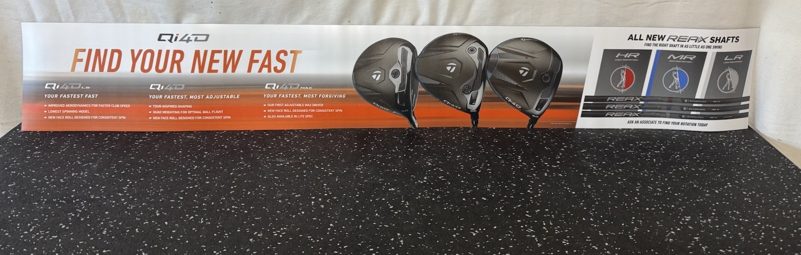 TaylorMade Qi4D Golf Pro Shop Advertising Display Magnetic Sign Driver Qi 4D