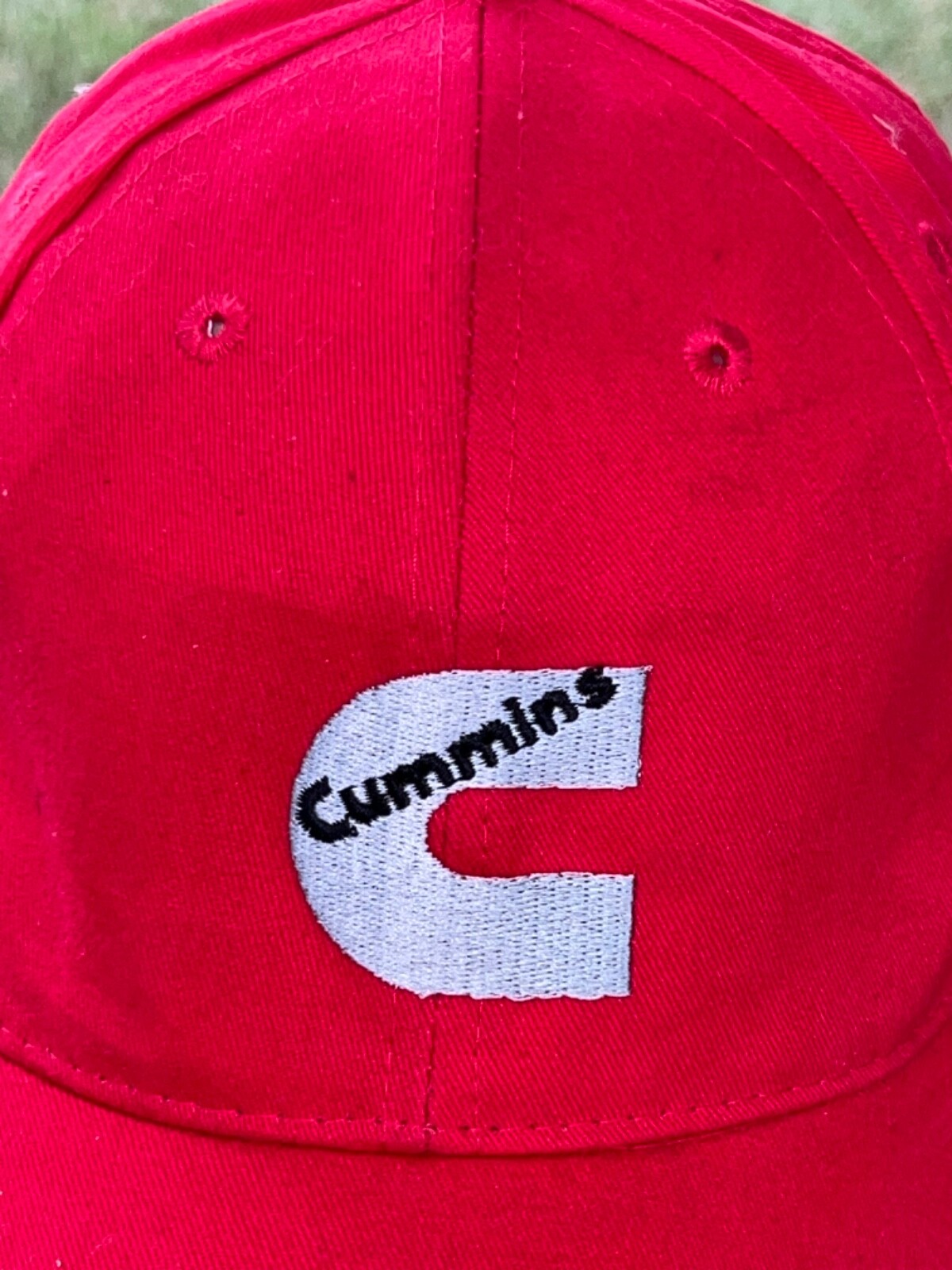 Cummins Red with white and black accent Hat Cap Hook Loop Cap America EUC