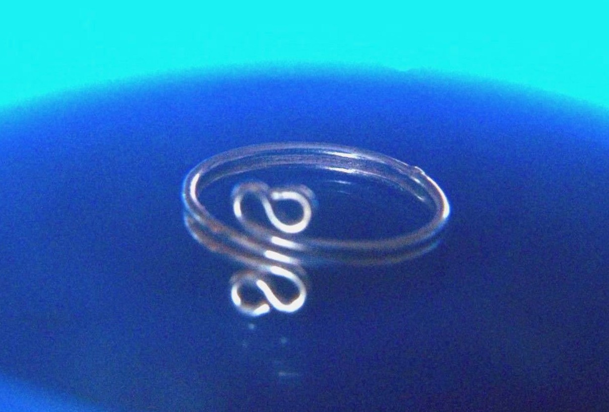 Sterling silver size 4.75 [DOUBLE SNAKE ] Toe Ring Pinkie Knuckle  Midi Thumb