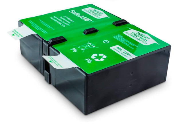 SafeAMP UPS 9Ah, 24VDC VRLA Battery Replacement APCRBC124 Compatible with APC