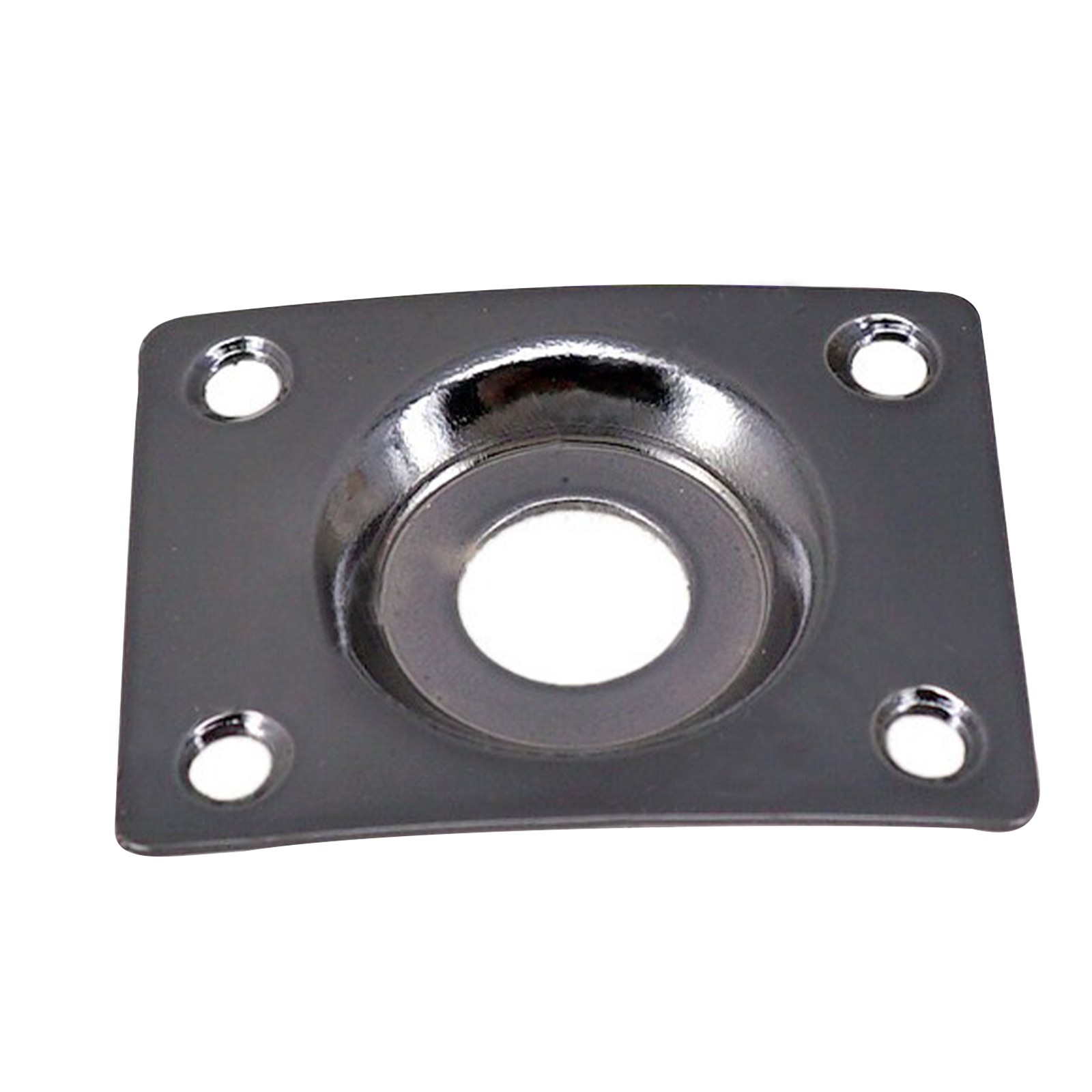 Black Guitar Output Metal Jack Plate Square W/ Screws for Electric Bass Guitar a