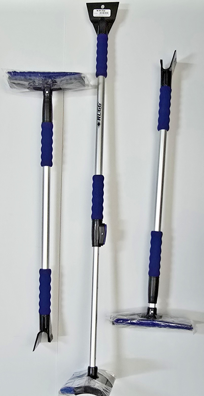 Rugg 30-49 in. Extendable Telescopic Ice Scraper / Snowbrush, Lightweight SC9010