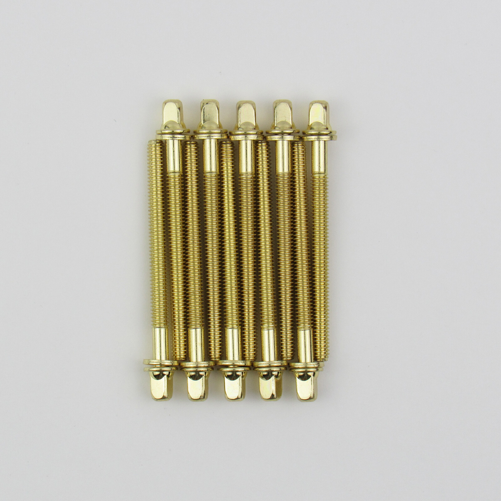 10 Drum Tension Rods 65mm (2 1/2") BRASS Plated with Washers Diameter 7/32"