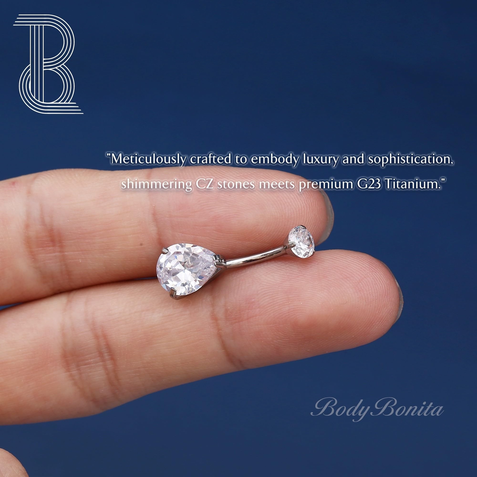 BodyBonita Real Solid G23 Titanium Belly Button Rings - 14G Internally Thread...