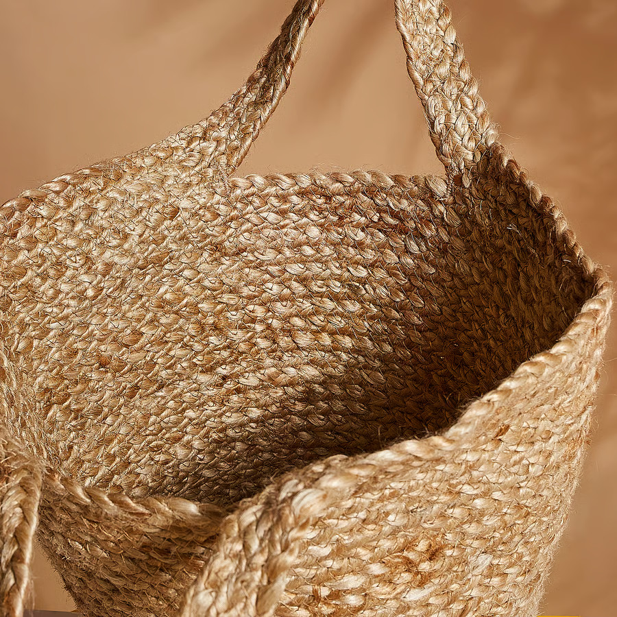 IKEA TOLKNING Hanging Basket Jute Natural Decorative Storage 705.126.48-NEW