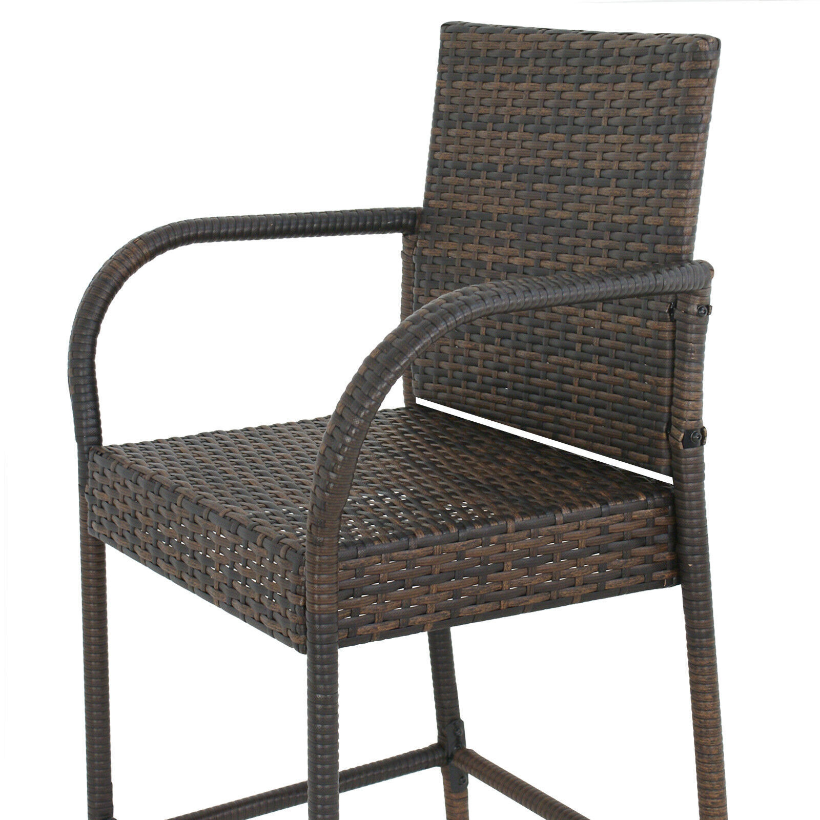 Set of 6 Patio Wicker Barstool Patio Bar Stools Brown Indooor Outdoor Backyard