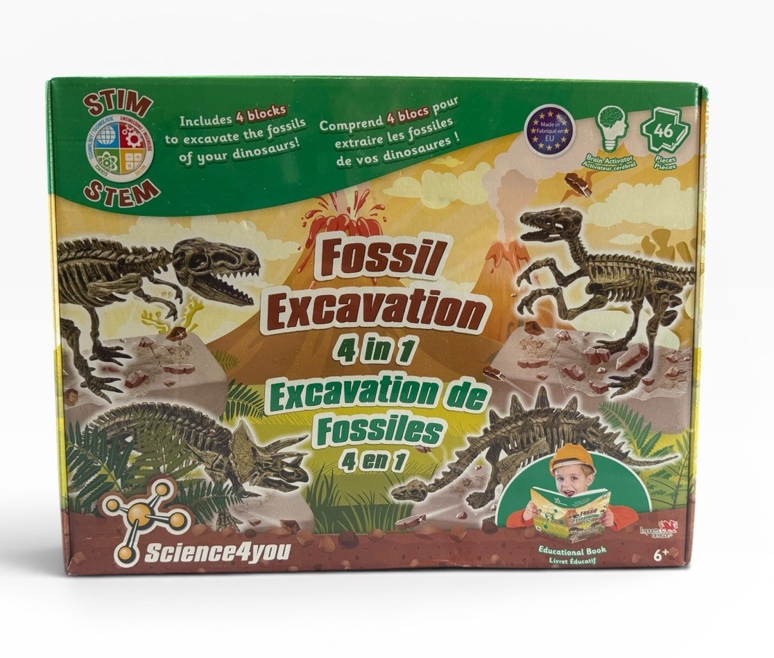 Science4you Fossil Excavation 4 In 1 Dinosaur STEM Kit Sealed Age 6+