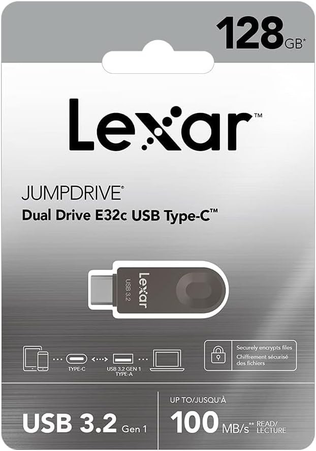 128GB Type-C USB Flash Drive with Dual Connectivity - Fast, Durable & Compact