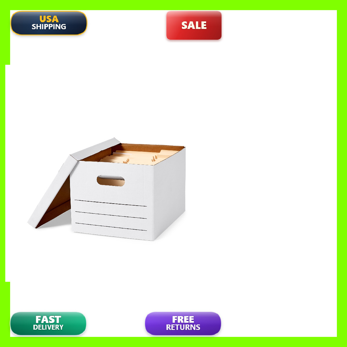 Retailer Basics Storage/Filing Boxes Lift-Off Lid - Sturdy Easy Assembly