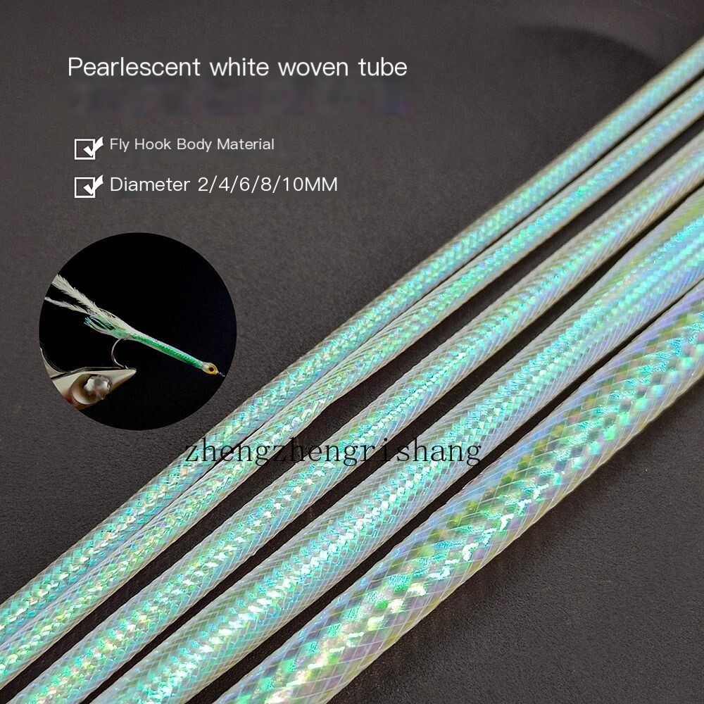 5Pcs 1M White Fish Scale Body Tube Minnow Fly Rib Body Tube Fly Tying Materials