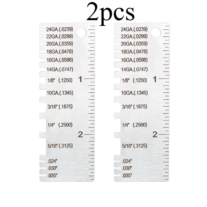 2-pk Sheet Metal Gauge Thickness Gage Measuring Tool Wire Gauge