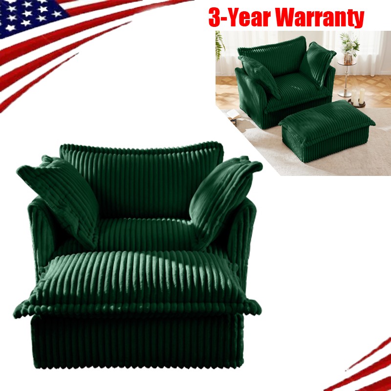 Deep Seat Armchair for Living Room Armchair Sets with Large Soft Pillow Set of 2