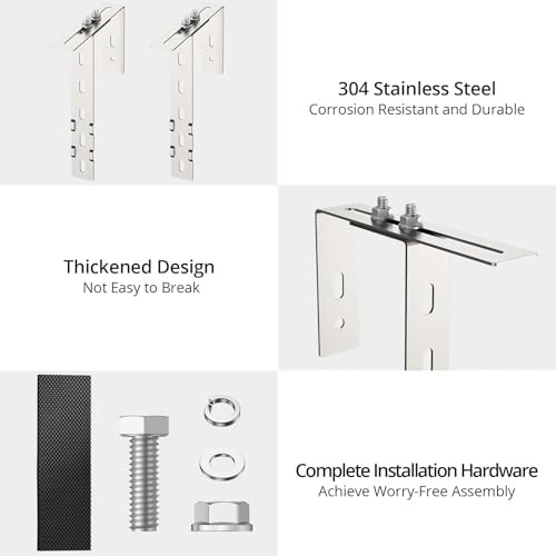 pcs Adjustable Solar Panel Mounting Brackets for Balcony, Stainless 4 Silver