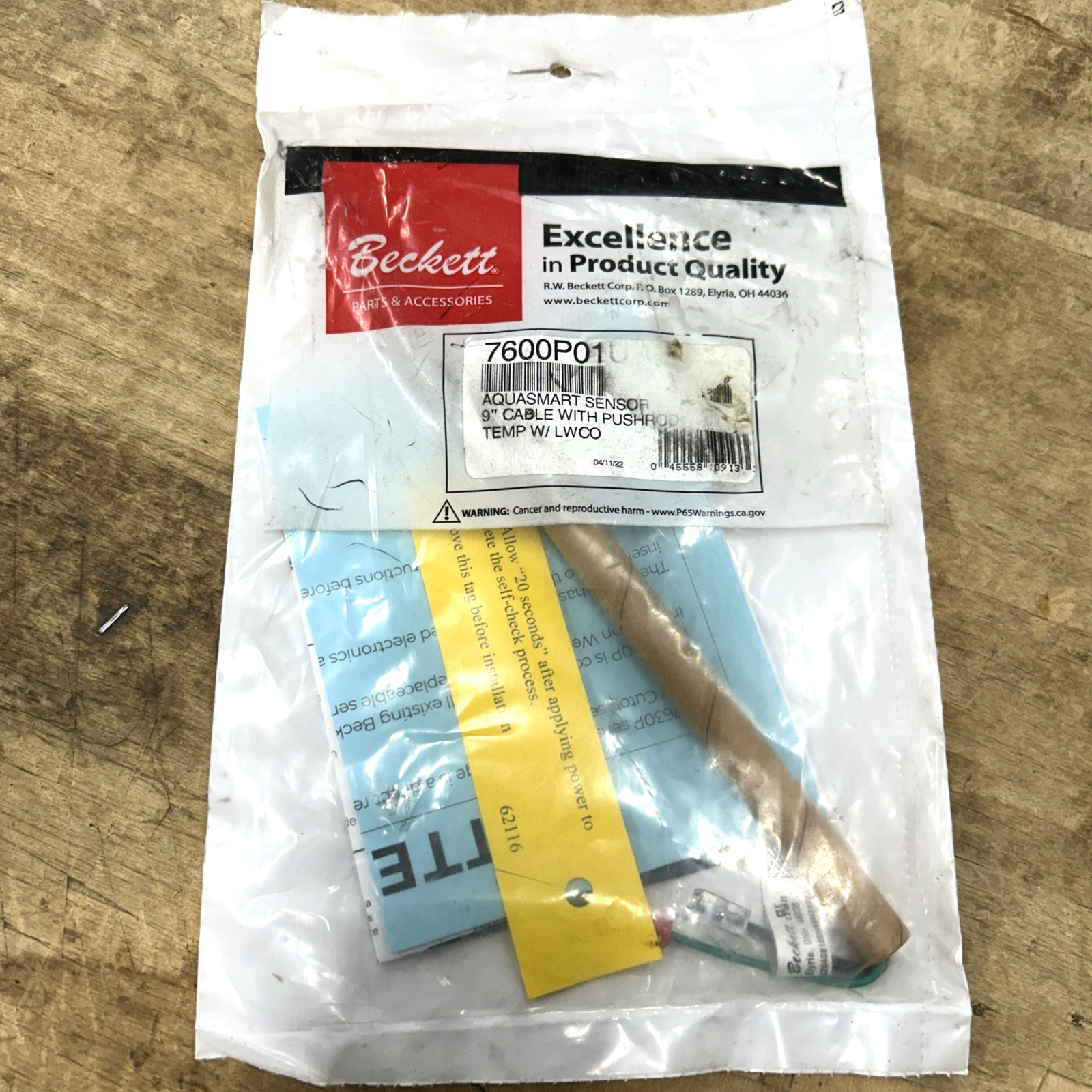 BECKETT 7600P01U AquaSmart Temperature/LWCO Sensor