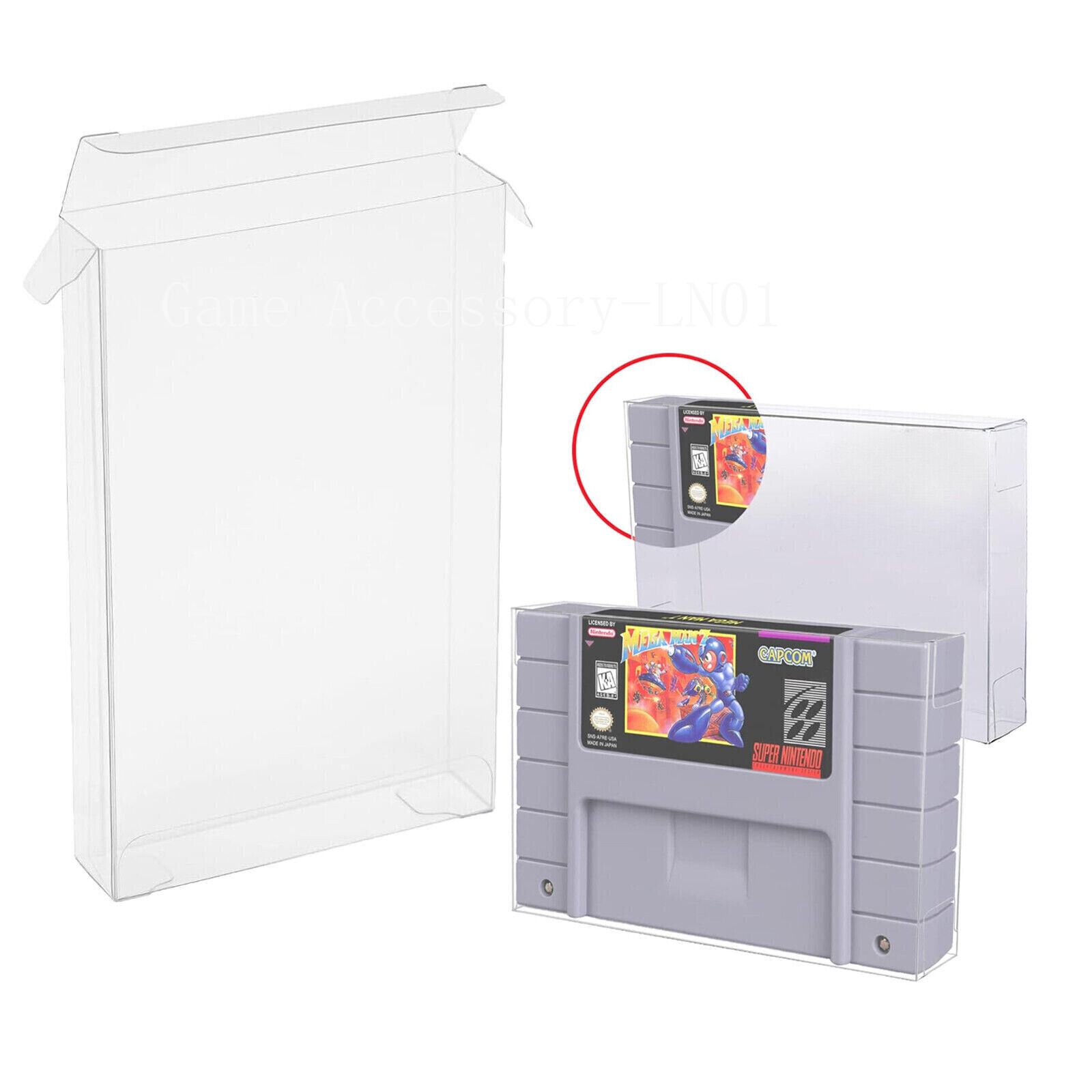 1x Display Protectors Clear Cover For Nintendo SNES CARTRIDGE Video Game Carts