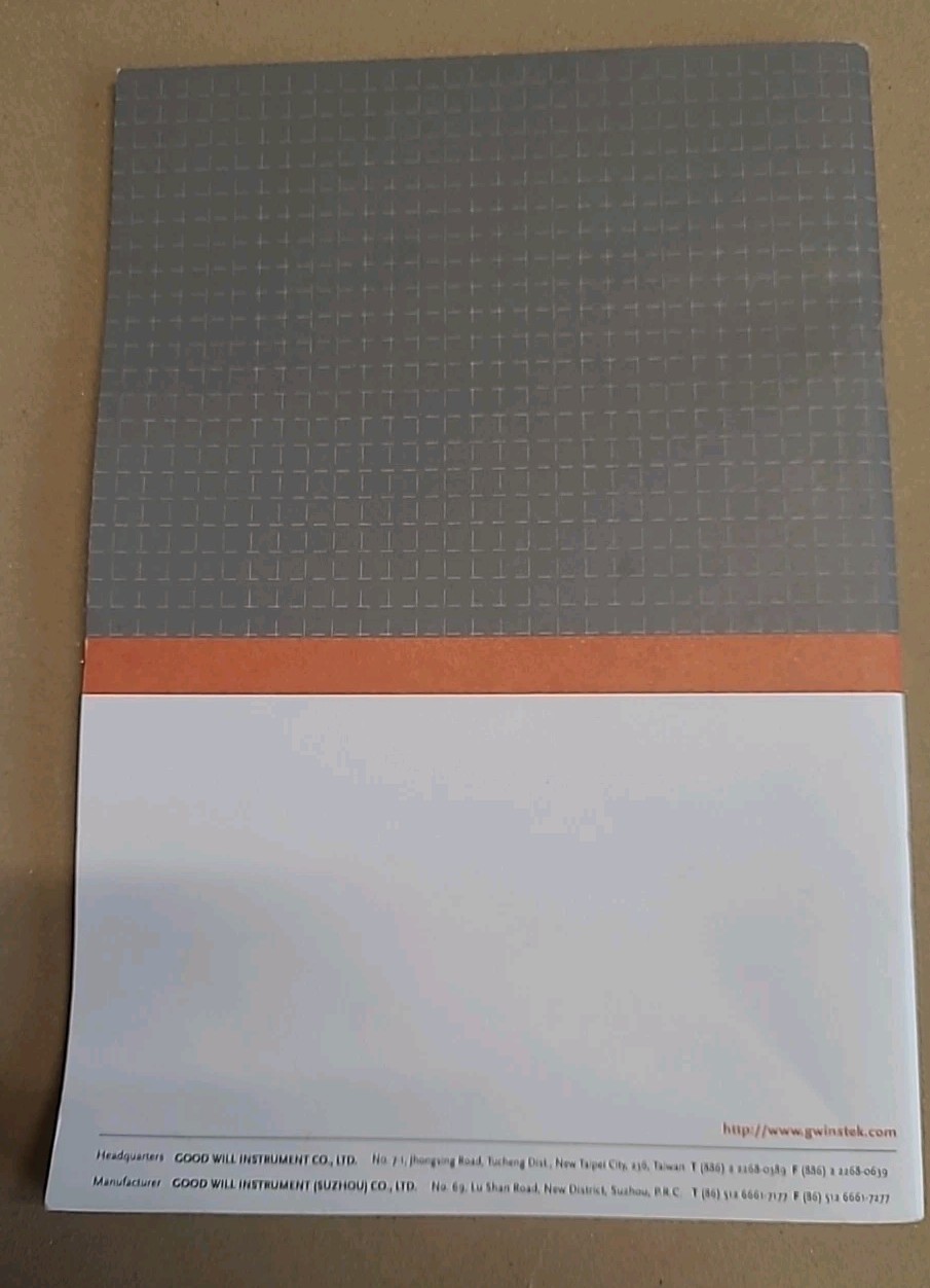 GW INSTEK User Manual SFG-1000 Synthesized Function Generator