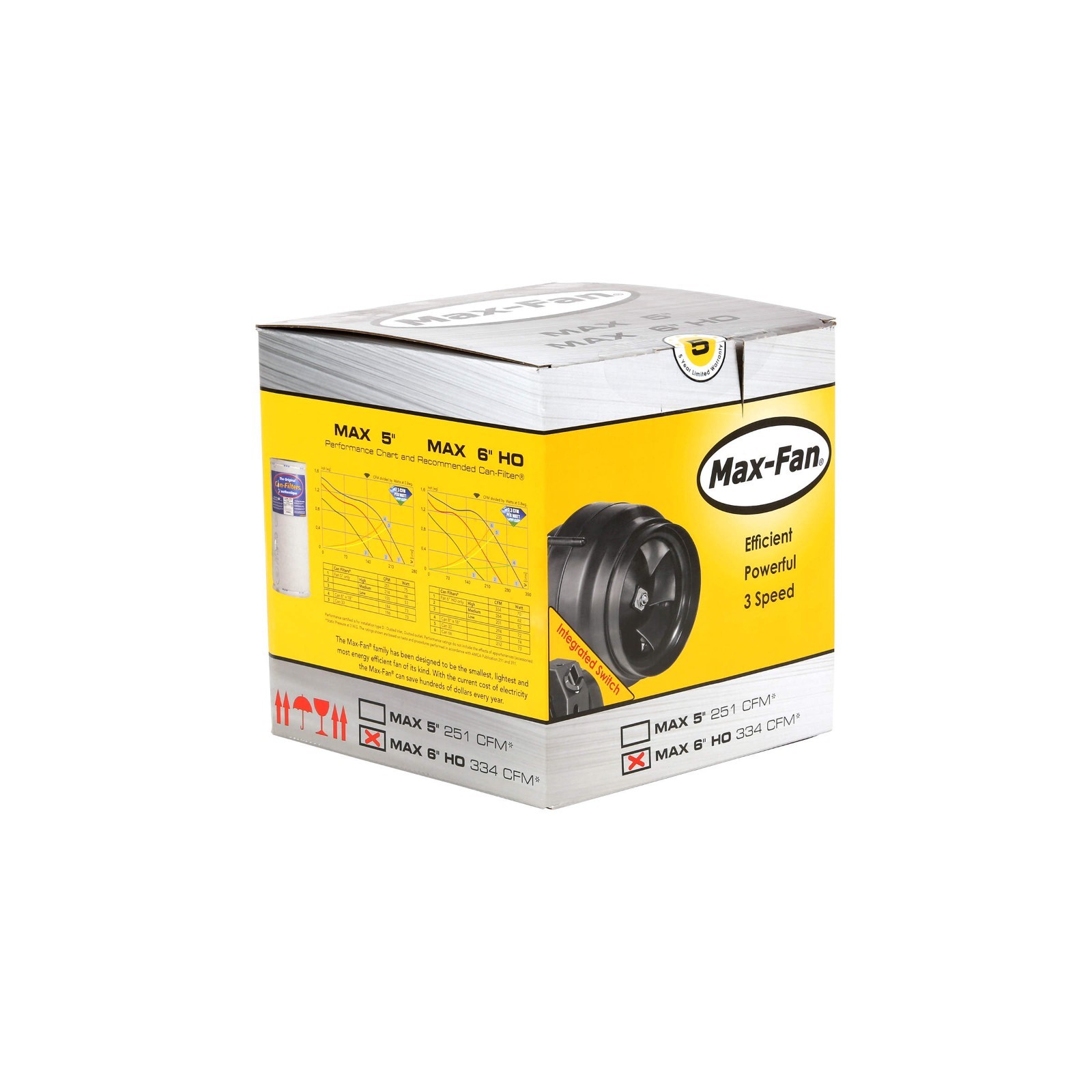 Can-Fan Max Fan 6 in 334 CFM Inline Duct Fan 3-Speed
