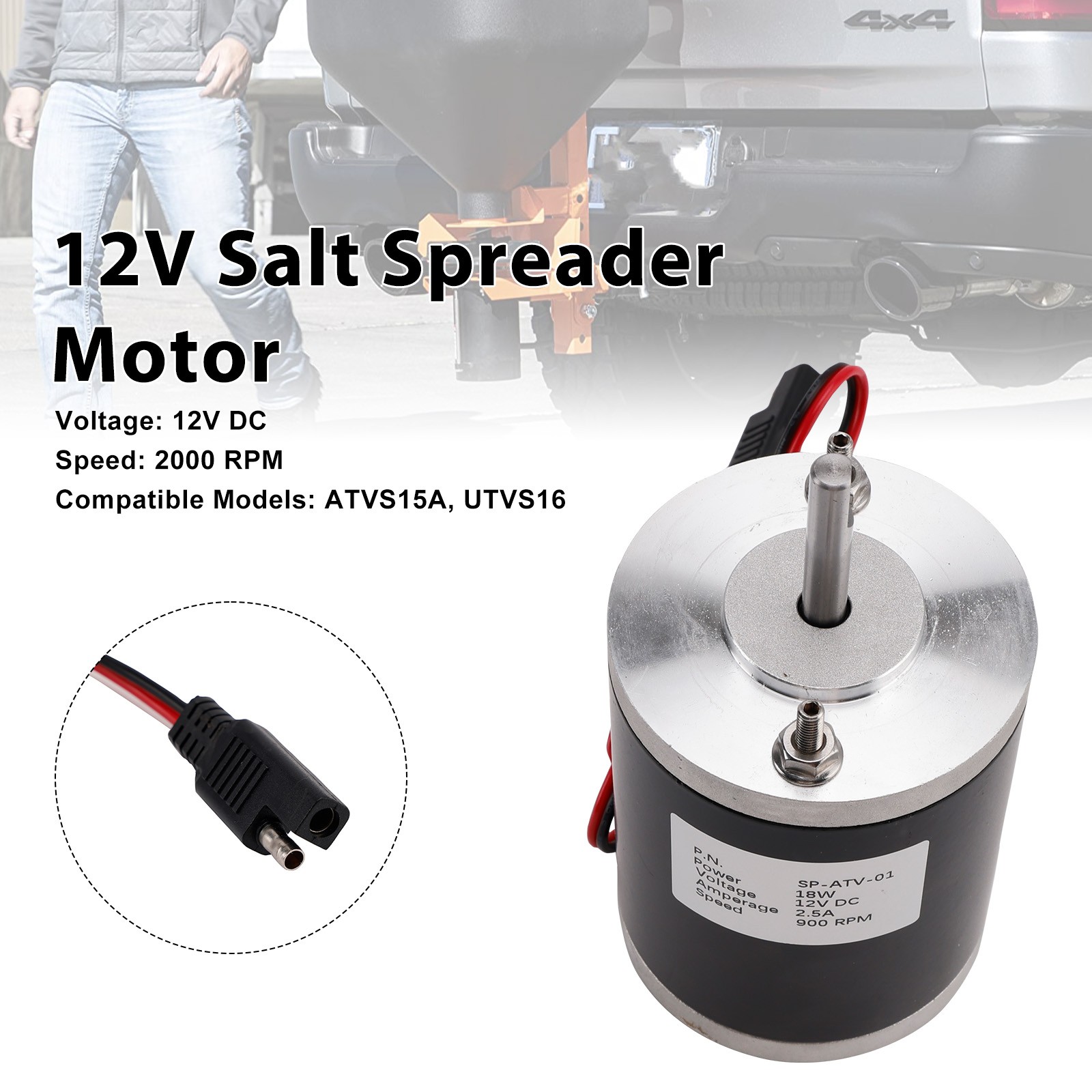 Salt Spreader Motor Replaces Buyers SaltDogg #3000966 for ATVS15A UTVS16