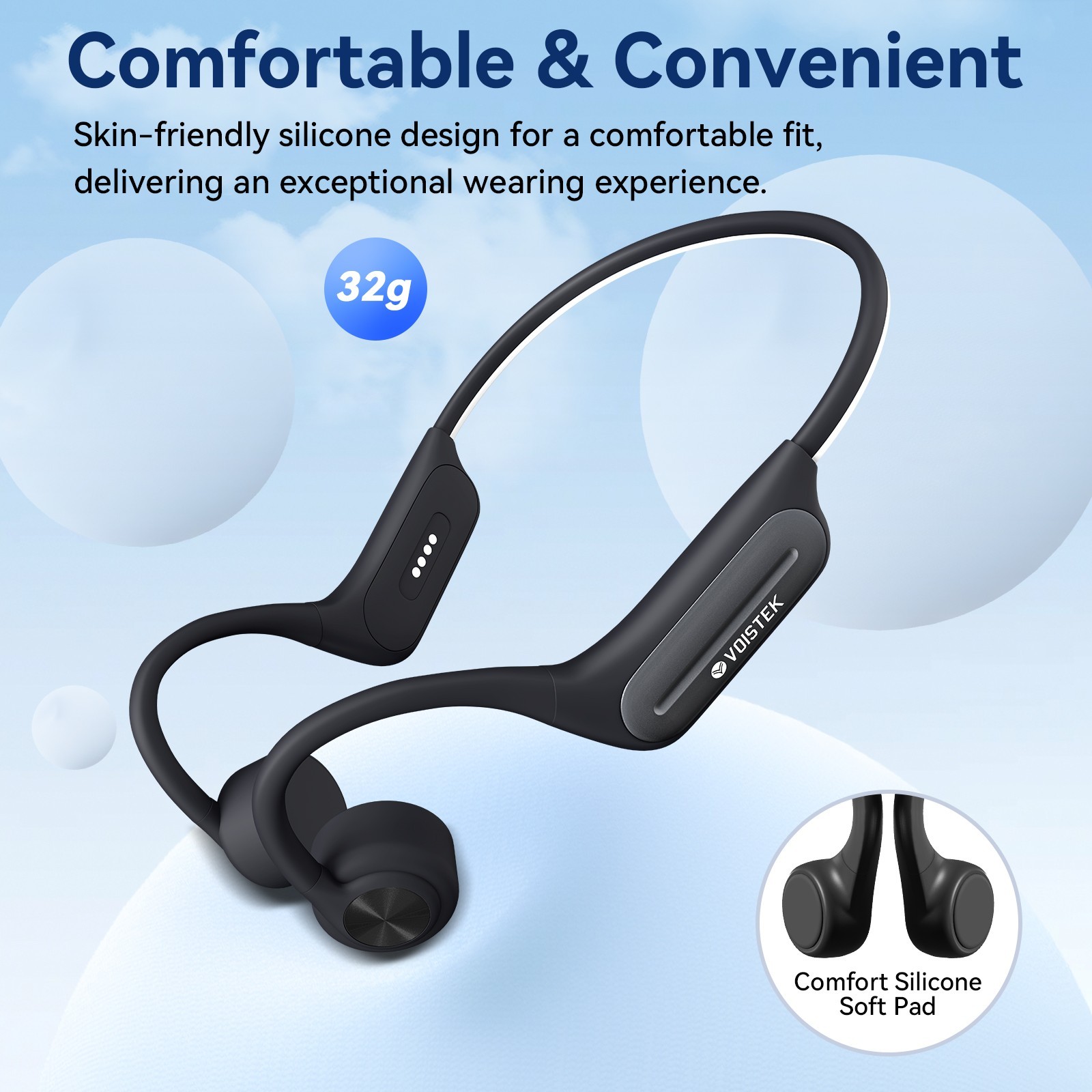 Bone Conduction Headphones,IPX8 Professional Swimming Headphones MP3 32G Headset