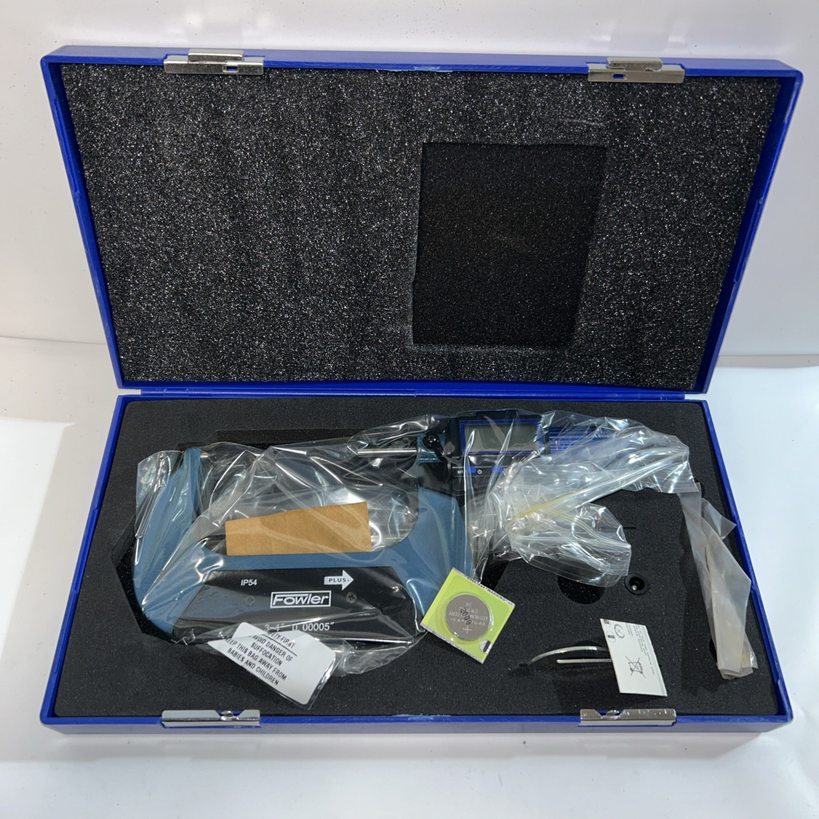 Fowler 54-880-004-0 Xtra-Mic Plus Electronic Micrometer, 3-4"/75-100mm, .00005"