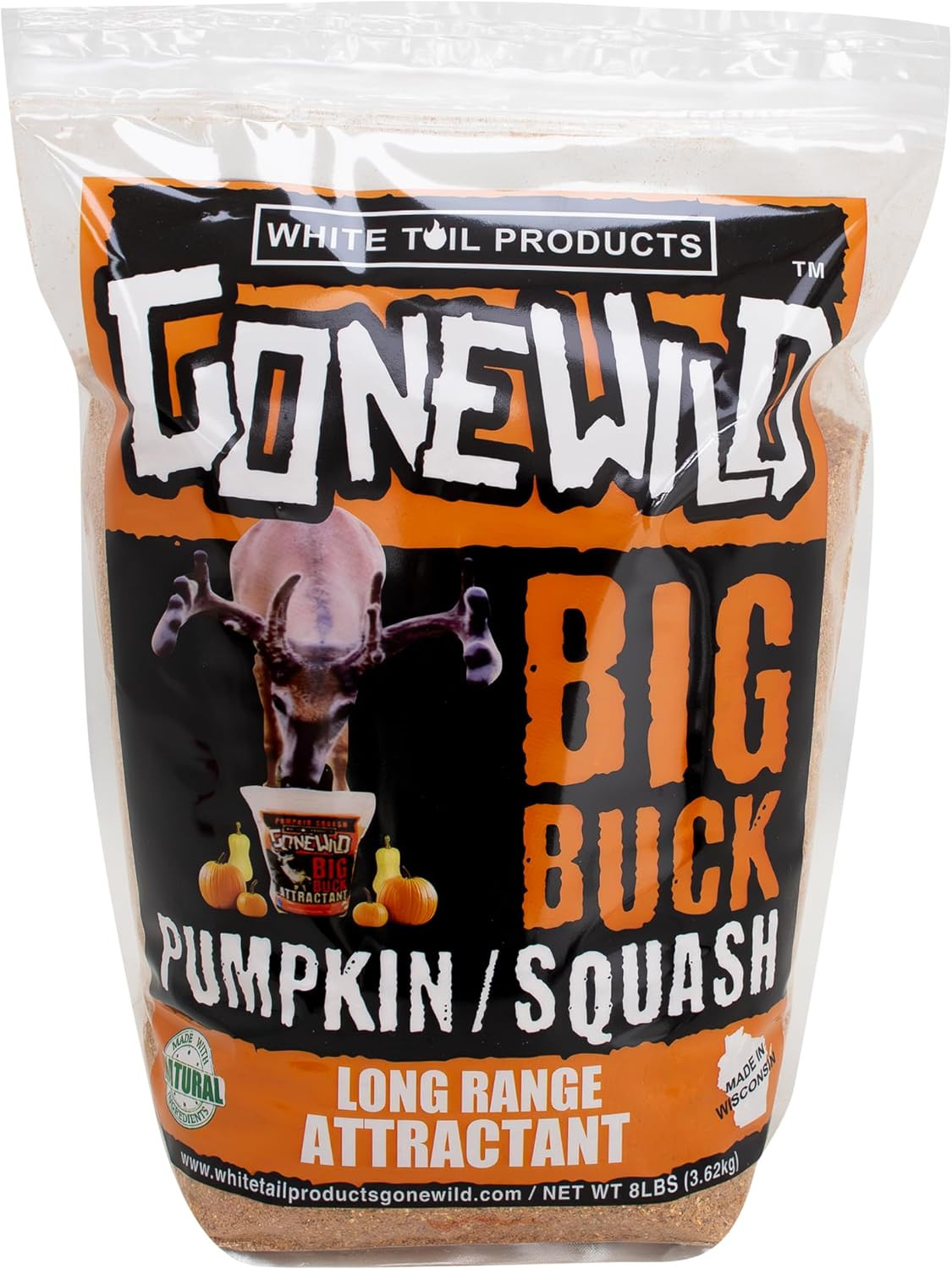 Pumpkin/Squash Powder Deer Attractant, 8 LB., Premium Deer Attractant, Natural F
