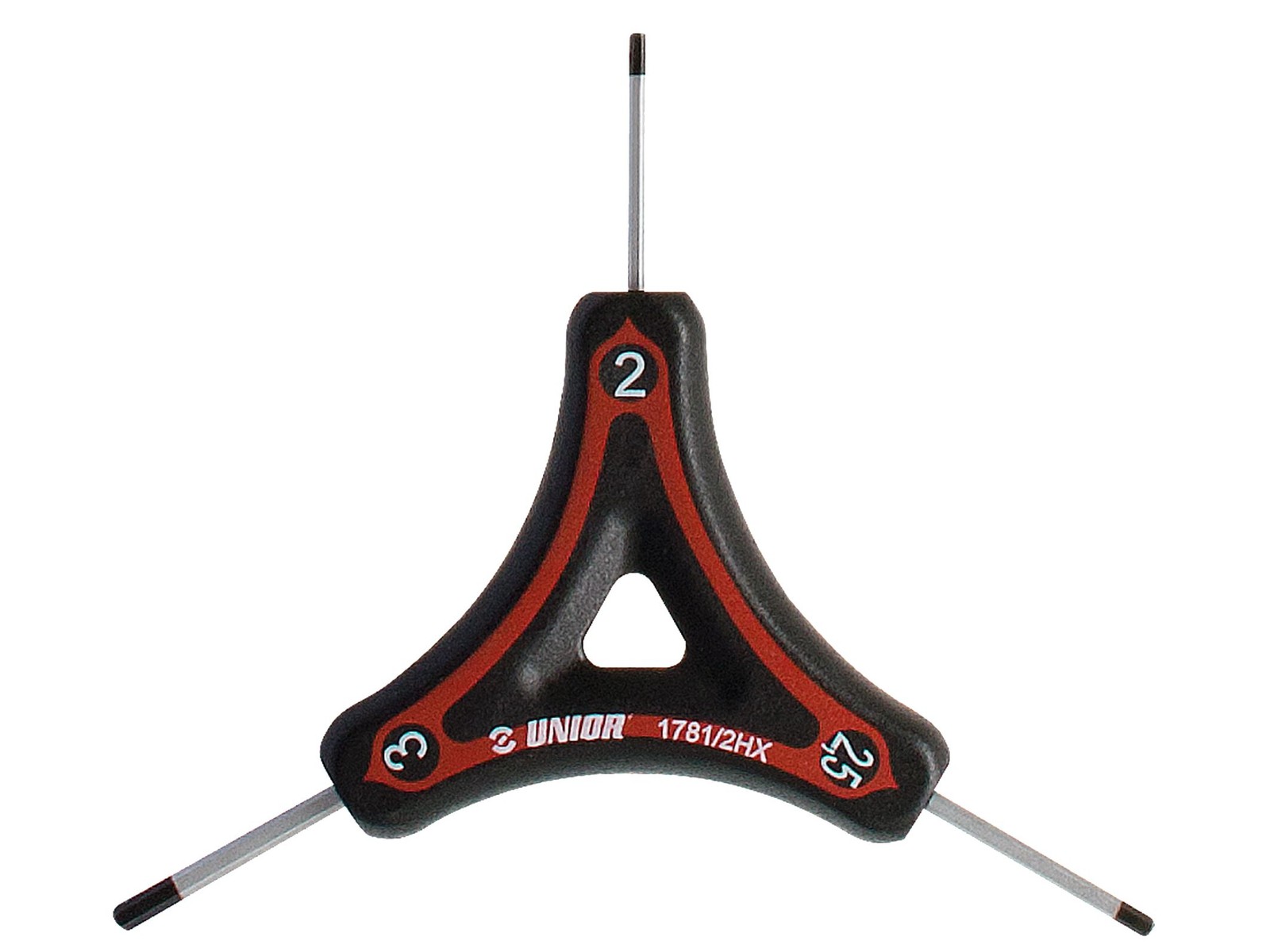Unior 3-Way Hex Wrench 2mm / 2.5mm / 3mm Red