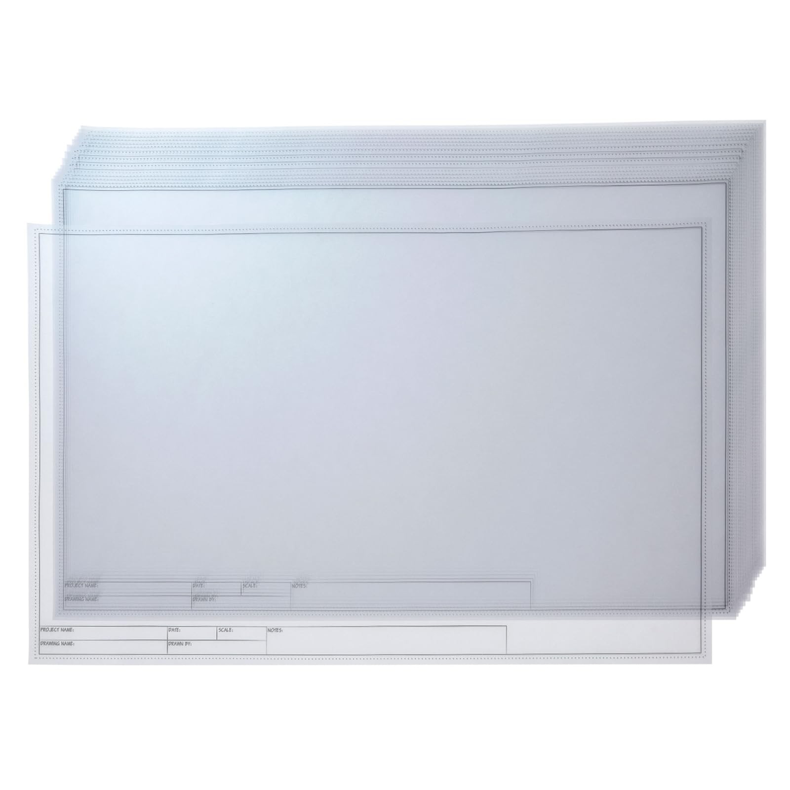 Architectural Drafting Vellum Paper Sheets - 11 x 17 in, 20 Sheets - Plain Tr...