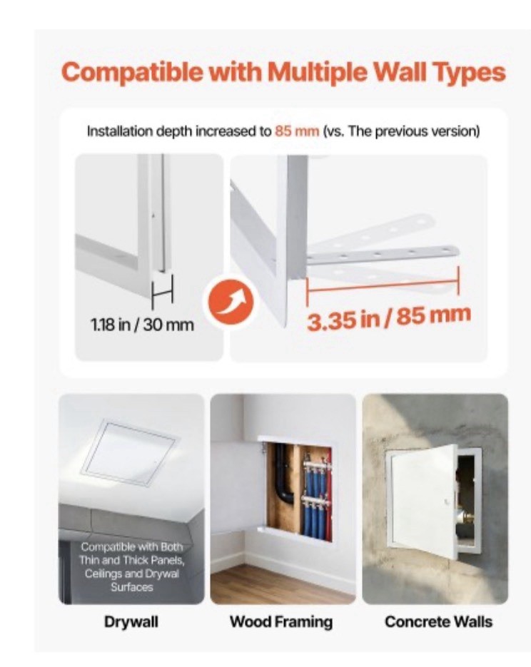 White Metal Access Panel for Drywall & Ceiling, 16 x 16 Inch