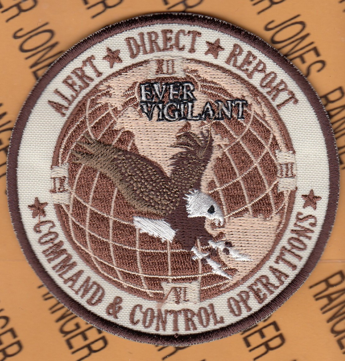 USAF Air Force Command & Control Operations Ever Vigilan ~3.75" DCU Desert patch