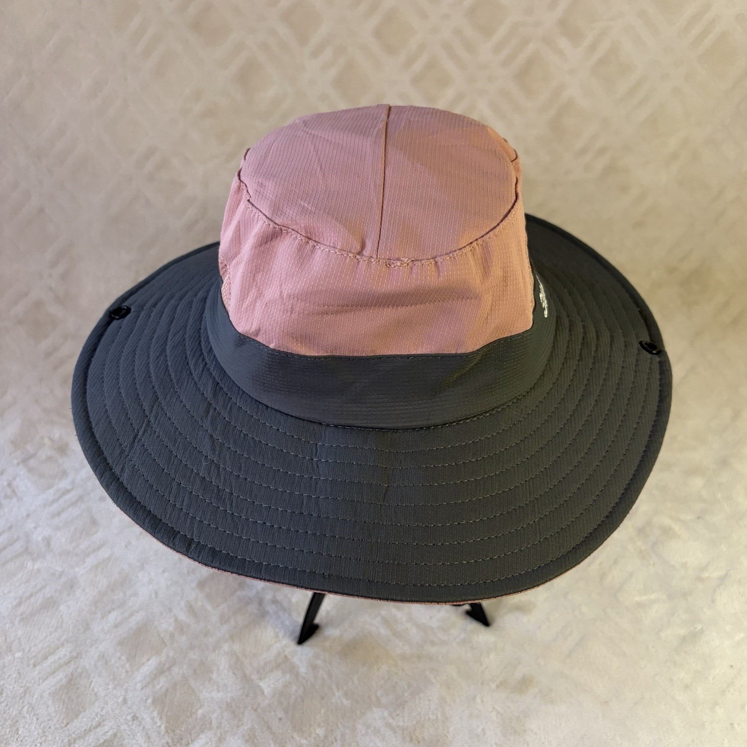 SunShade Kids Wide Brim Sun Hat Pink Gray Boonie Outdoor Fishing Hiking